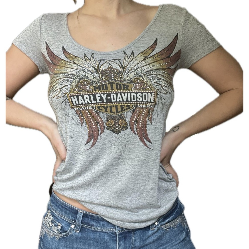 🖤Harley Davidson Embellished Logo Top🖤